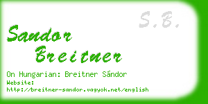 sandor breitner business card